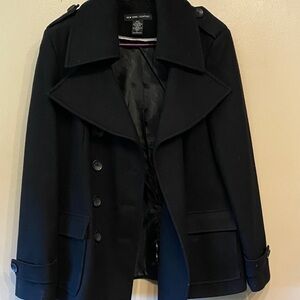 New York & Company Elegant Black Peacoat